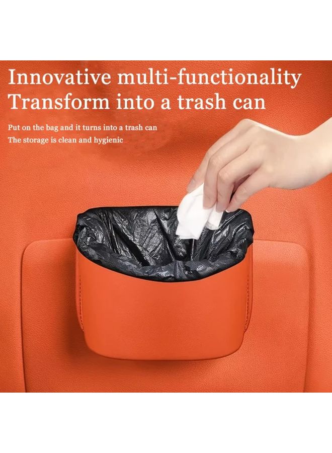 Crimson Car Trash Can Door Storage Box Cup Holder Back Hanging Organizer Bag - Image 3